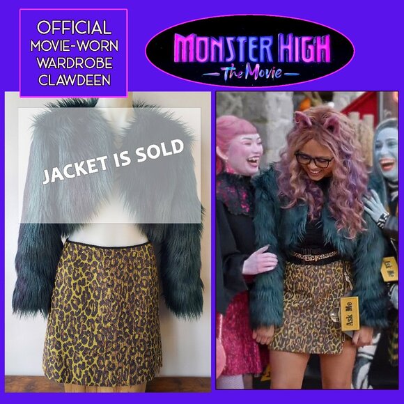 Monster High Movie Screen Worn Wardrobe Clawdeen Cheetah Leapord Gold Skirt - Picture 1 of 16